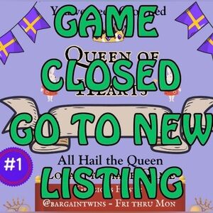 💜💜💜💜💜
GAME CLOSED
   PLEASE GO 
TO GAME #2
 💜💜💜💜💜